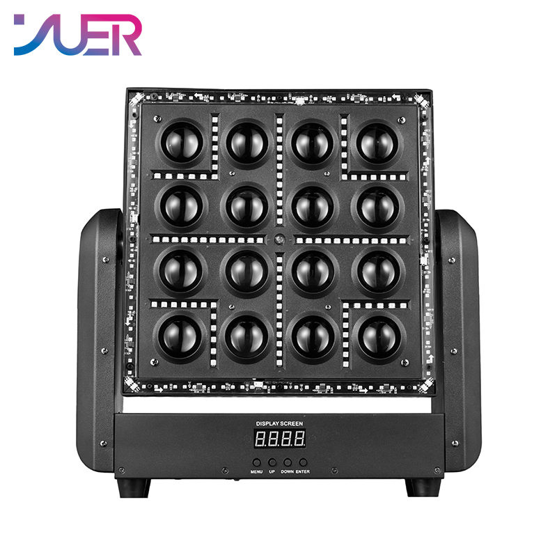 YUER LED Moving Head Matrix Light 16x10W White + 96PCS RGB + 108PCS White and Warm White Flash Wash Effects DMX512 For DJ Disco Party Club Bar