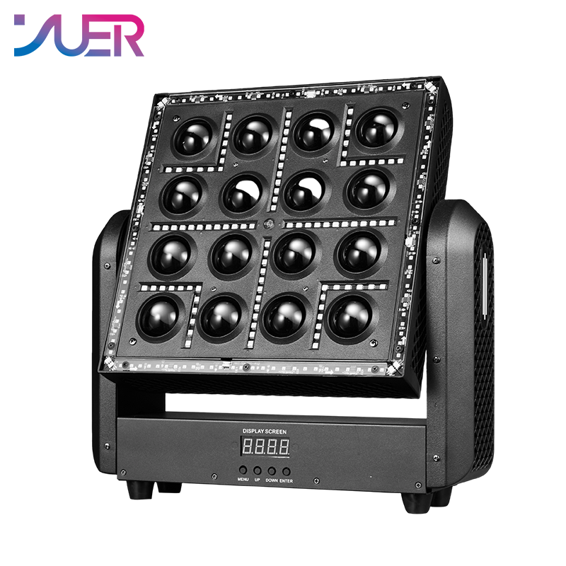 YUER LED Moving Head Matrix Light 16x10W White + 96PCS RGB + 108PCS White and Warm White Flash Wash Effects DMX512 For DJ Disco Party Club Bar