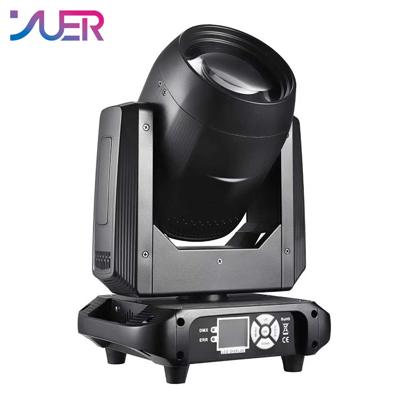 YUER Mini 200W LED Moving Head Light Beam Spot 18 Rotating Prisms DMX Control Stage Effect Light Disco Dj Bar Wedding Club