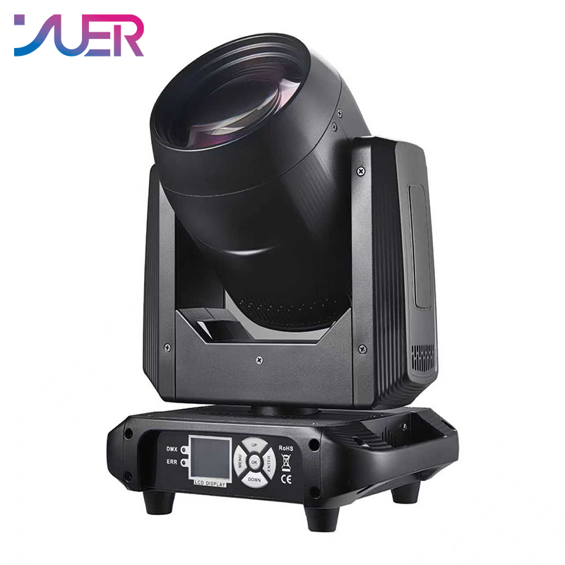 YUER Mini 200W LED Moving Head Light Beam Spot 18 Rotating Prisms DMX Control Stage Effect Light Disco Dj Bar Wedding Club