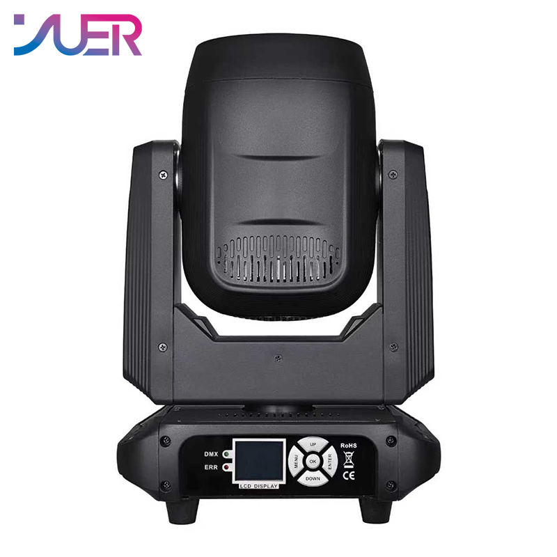YUER Mini 200W LED Moving Head Light Beam Spot 18 Rotating Prisms DMX Control Stage Effect Light Disco Dj Bar Wedding Club