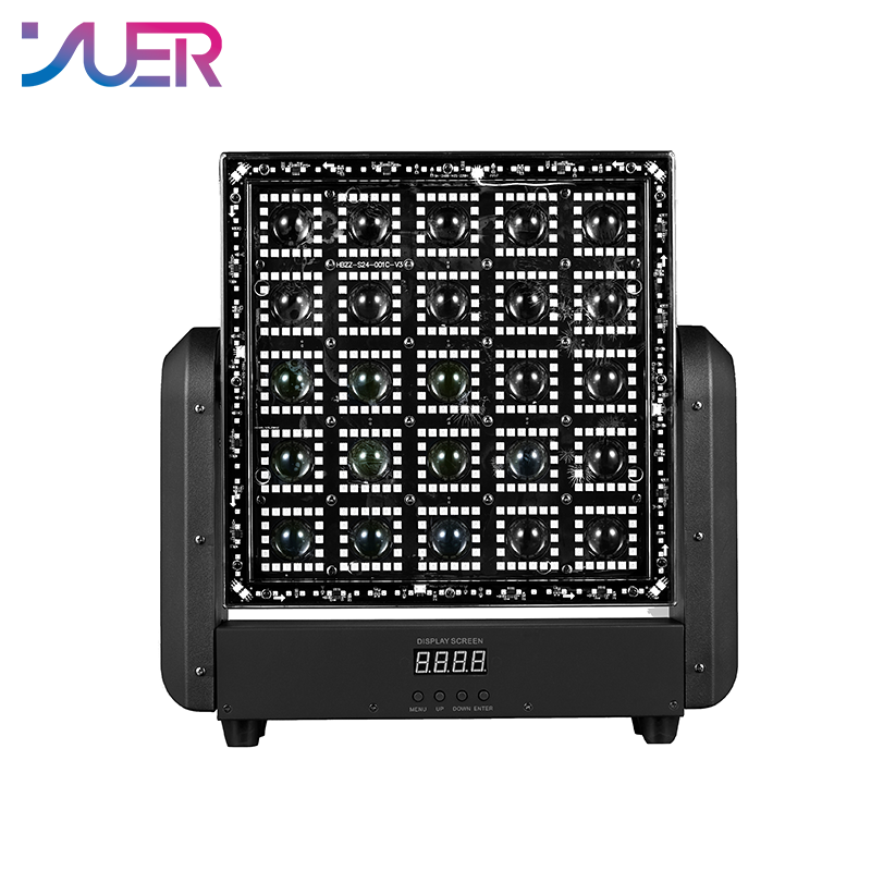 YUER LED Moving Head Matrix Light 25X5W White + 400PCS RGB + 108PCS White and Warm White Flash Wash Effects DMX512 For DJ Disco Party Club Bar