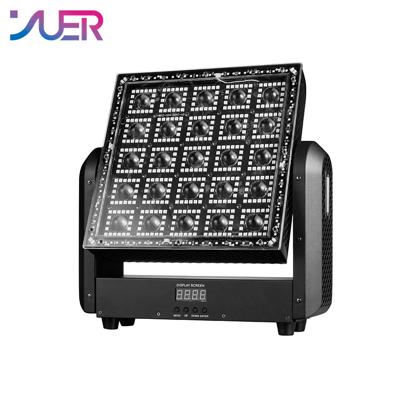 YUER LED Moving Head Matrix Light 25X5W White + 400PCS RGB + 108PCS White and Warm White Flash Wash Effects DMX512 For DJ Disco Party Club Bar