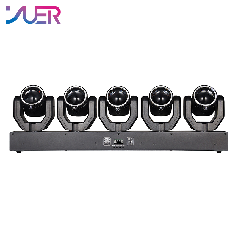 YUER Mini 5X30W Five Head Moving Head Laser Light With LED Ring 5X100mw Green Lasers Effect DMX512 For DJ Disco Party Stage Effect Lighting Night Club Bar Light