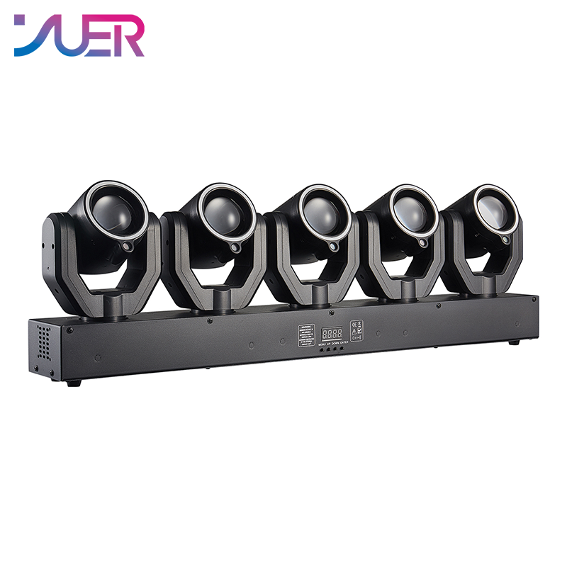 YUER Mini 5X30W Five Head Moving Head Laser Light With LED Ring 5X100mw Green Lasers Effect DMX512 For DJ Disco Party Stage Effect Lighting Night Club Bar Light