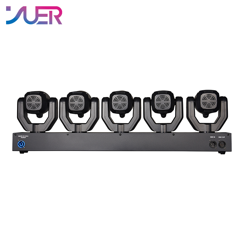 YUER Mini 5X30W Five Head Moving Head Laser Light With LED Ring 5X100mw Green Lasers Effect DMX512 For DJ Disco Party Stage Effect Lighting Night Club Bar Light