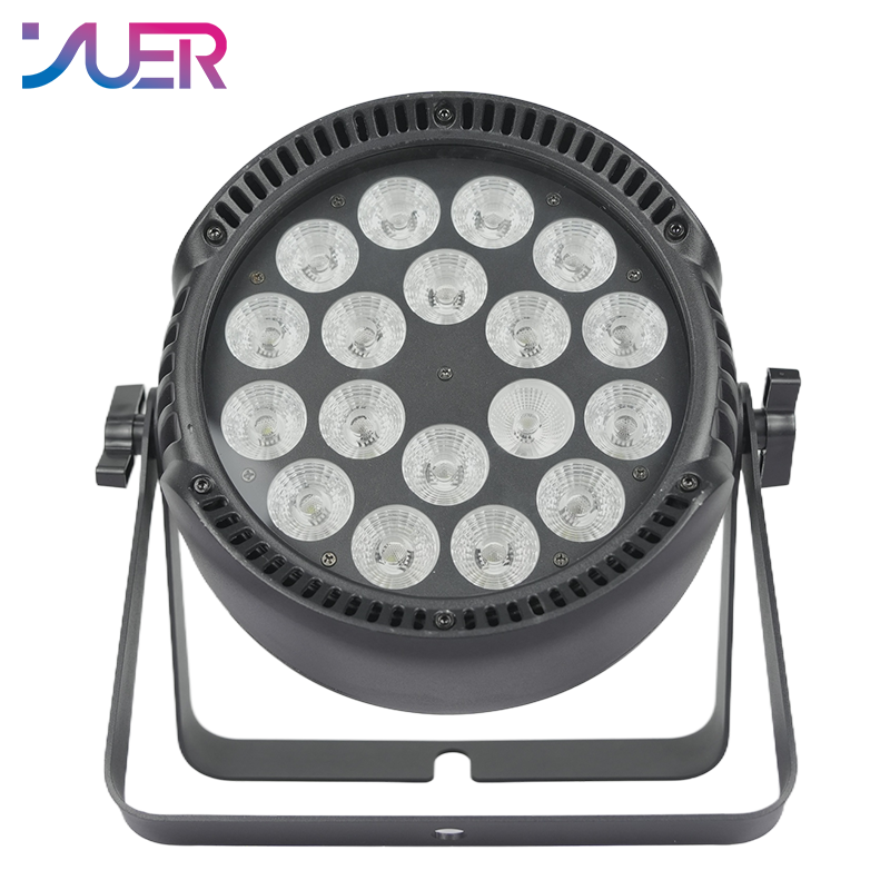 YUER LED Waterproof IP65 18X10W RGBW Par Light With Wash Strobe Effect Voice Control DMX512 For Disco DJ Projector Party Decoration Night Light