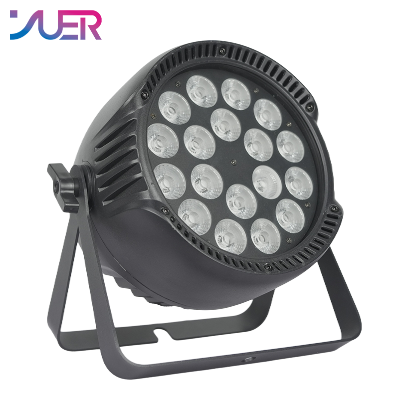 YUER LED Waterproof IP65 18X10W RGBW Par Light With Wash Strobe Effect Voice Control DMX512 For Disco DJ Projector Party Decoration Night Light