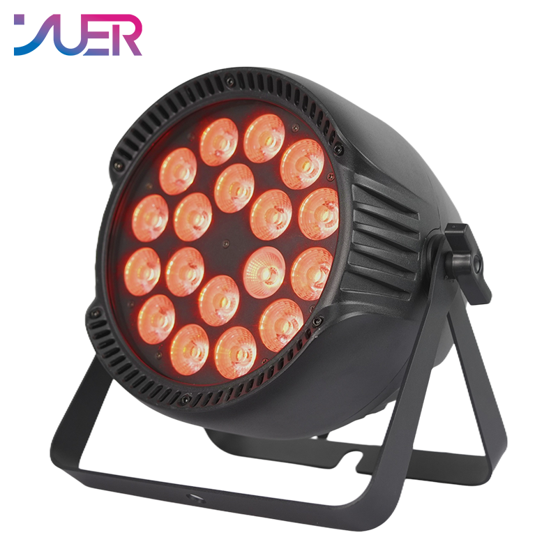 YUER LED Waterproof IP65 18X10W RGBW Par Light With Wash Strobe Effect Voice Control DMX512 For Disco DJ Projector Party Decoration Night Light