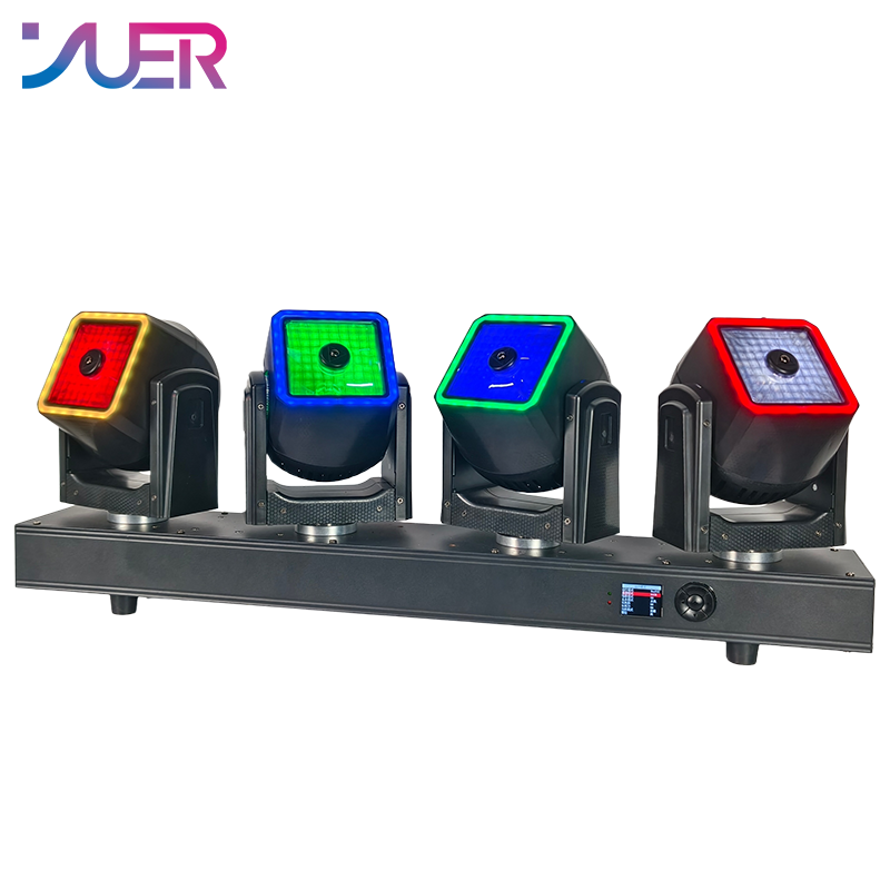 YUER 4x80W LED RGBW 4IN1 Moving Head  Beam Light  With Ring Infinite Rotation Wash DMX512 stage Effect For DJ Disco Wedding party Club