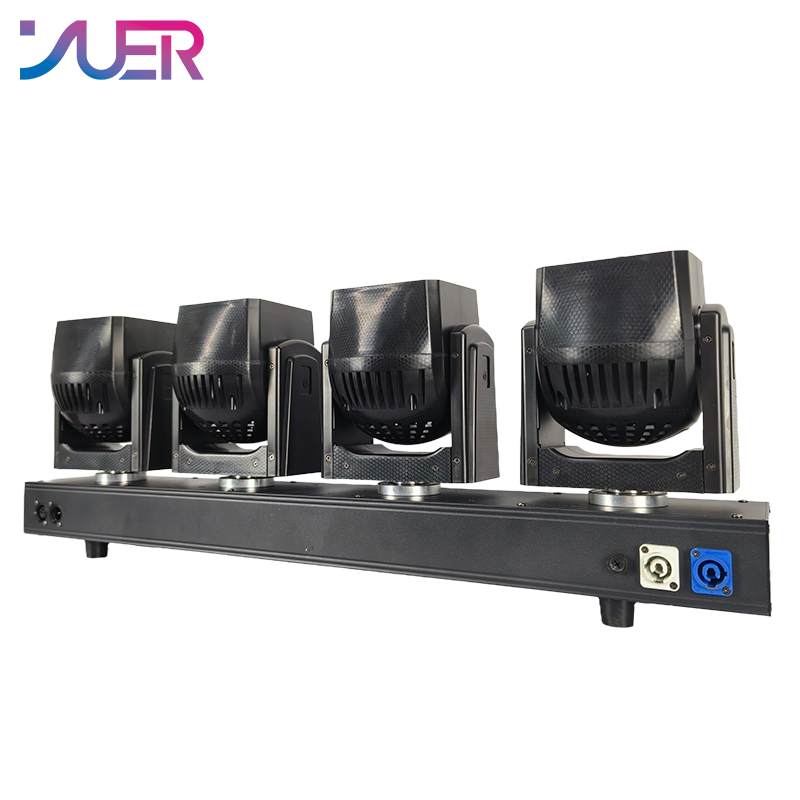 YUER 4x80W LED RGBW 4IN1 Moving Head  Beam Light  With Ring Infinite Rotation Wash DMX512 stage Effect For DJ Disco Wedding party Club