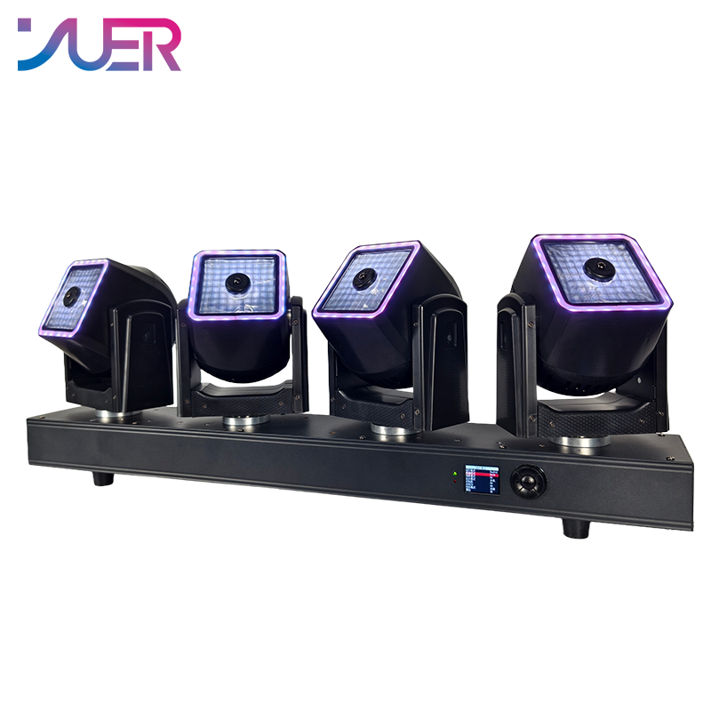 YUER 4x80W LED RGBW 4IN1 Moving Head  Beam Light  With Ring Infinite Rotation Wash DMX512 stage Effect For DJ Disco Wedding party Club