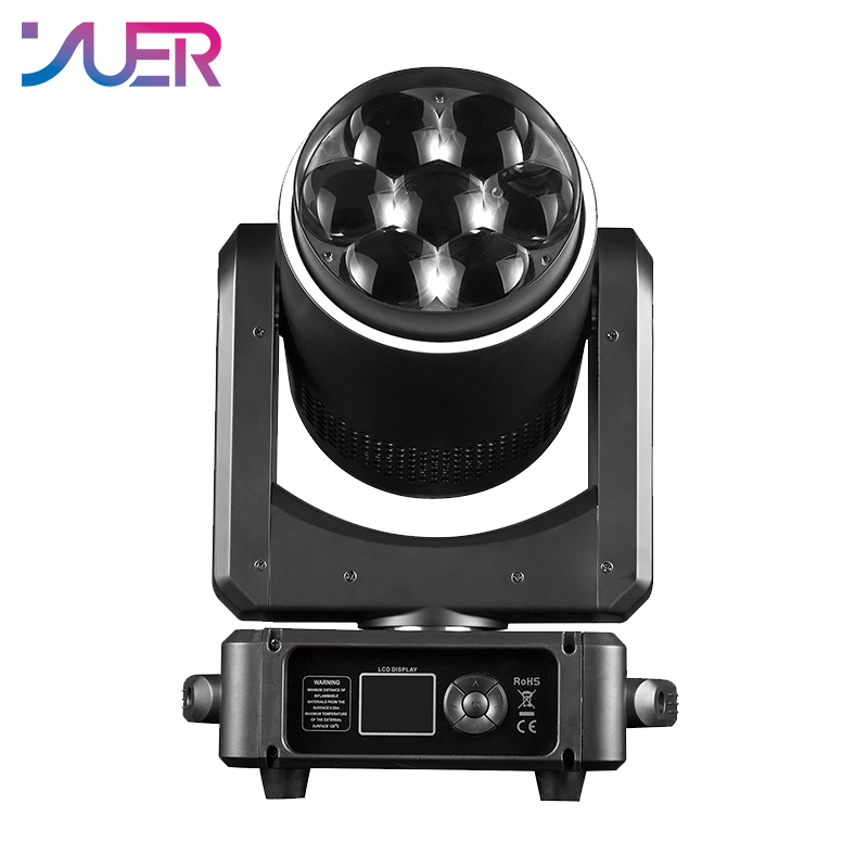 YUER Mini 7X60W RGBW 4IN1 LED Bee Eye Moving Head Light Beam Wash Zoom Circle Control Effect RDM DMX512 For DJ Disco Stage Wedding Party Bar
