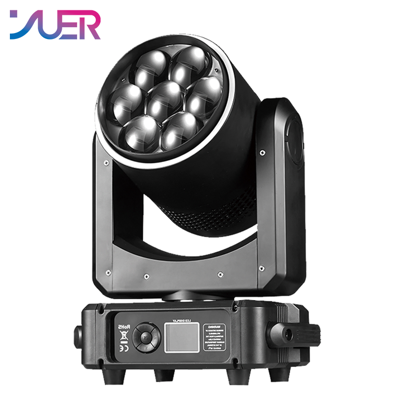 YUER Mini 7X60W RGBW 4IN1 LED Bee Eye Moving Head Light Beam Wash Zoom Circle Control Effect RDM DMX512 For DJ Disco Stage Wedding Party Bar