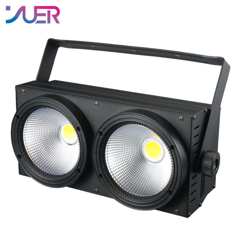 YUER Brand New Upgrade 2Eyes 2x100W White+Warm White 2IN1 LED COB Blinder Light Cool and Warm White Professional DJ Party Stage Effect Lighting