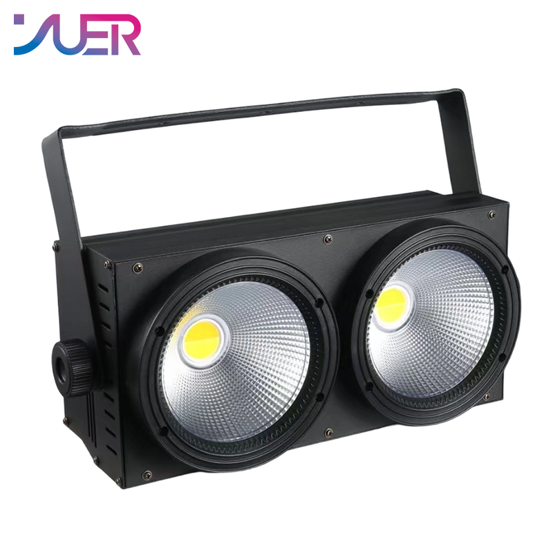 YUER Brand New Upgrade 2Eyes 2x100W White+Warm White 2IN1 LED COB Blinder Light Cool and Warm White Professional DJ Party Stage Effect Lighting