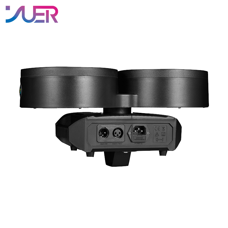 YUER LED 6x20W Gold + 102X0.2W RGB 2 Eyes Moving Head Effect Light With Ring Infinite Rotation DMX512 For DJ Disco Stage Wedding Party
