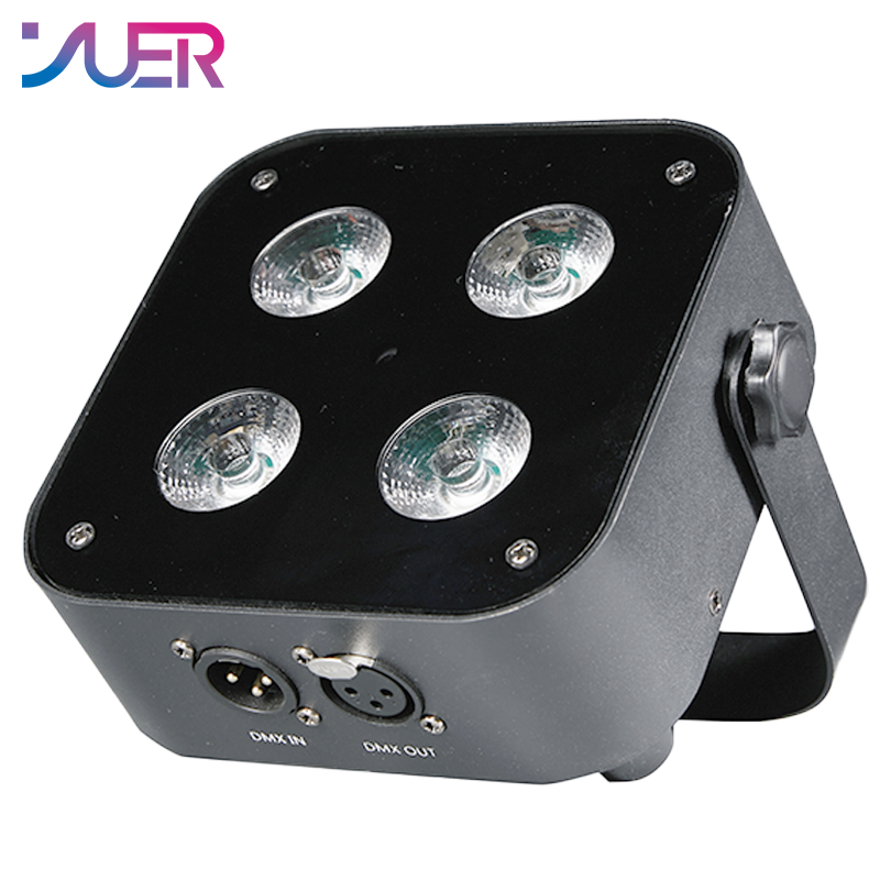 YUER Battery LED Par Light 4X15W RGBWA UV 6IN1 DMX512 Control DJ Party Disco Wedding KTV Battery Stage Light