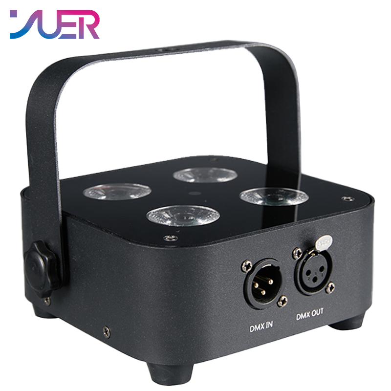YUER Battery LED Par Light 4X15W RGBWA UV 6IN1 DMX512 Control DJ Party Disco Wedding KTV Battery Stage Light