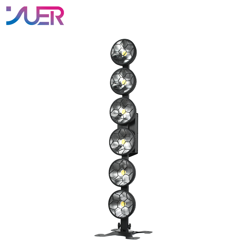 YUER 6-Eye 6X50W White+Warm White 2IN1 LED COB Vertical Retro Lamp Light Adjustable Telescopic DMX512 For  DJ Stage Bar Disco