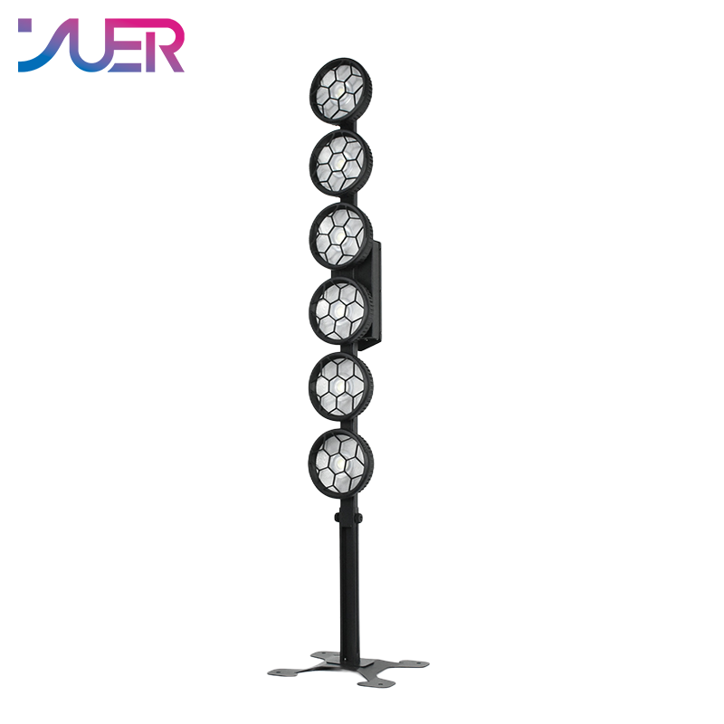 YUER NEW 6 Eyes 6X50W COB + RGB Flood Blinder Light Adjustable Telescopic For DJ Stage Lighting Effect Disco Bar Wedding Party
