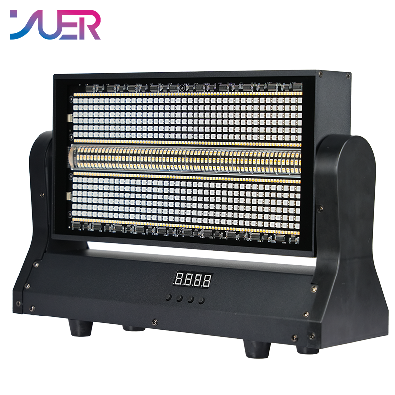 YUER 480X0.3W RGB+500X2W Amber Cool White Moving Head Strobe Light Individual Control Voice control DMX512 For Show Disco Dj Party Club Lights