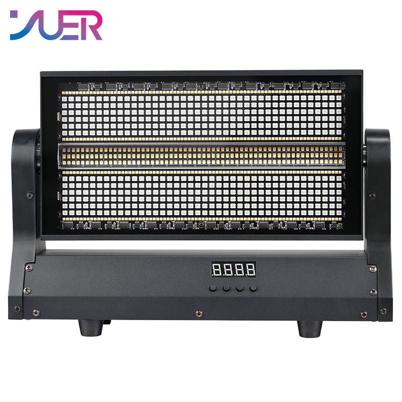 YUER 480X0.3W RGB+500X2W Amber Cool White Moving Head Strobe Light Individual Control Voice control DMX512 For Show Disco Dj Party Club Lights