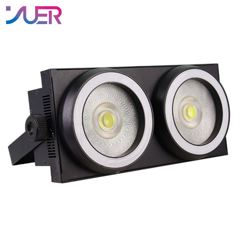 YUER Upgraded Version 2X100w COB Cool White+Warm White Audience Light With Ring Flash Effect PWM Strobe DMX512 Sound control For DJ Disco Party