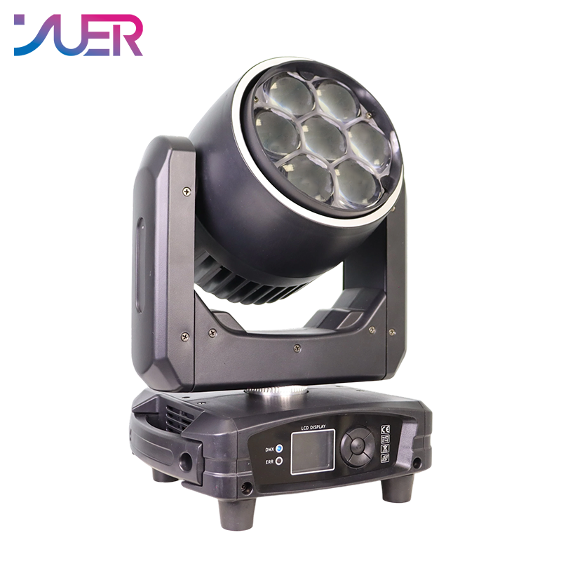 YUER Mini LED 7X40W RGB 4IN1 Moving Head Light With Ring Wash Strobe Effect RDM DMX512 For Dj Disco Stage Chirstmas Background