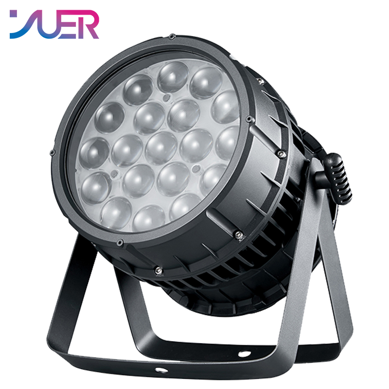 YUER Waterproof IP68 LED 19X15W RGBW Par Light Zoom Strobe Effect Circle Control Voice Control DMX512 For DMX DJ Disco Dance Bar Professional Laser Light