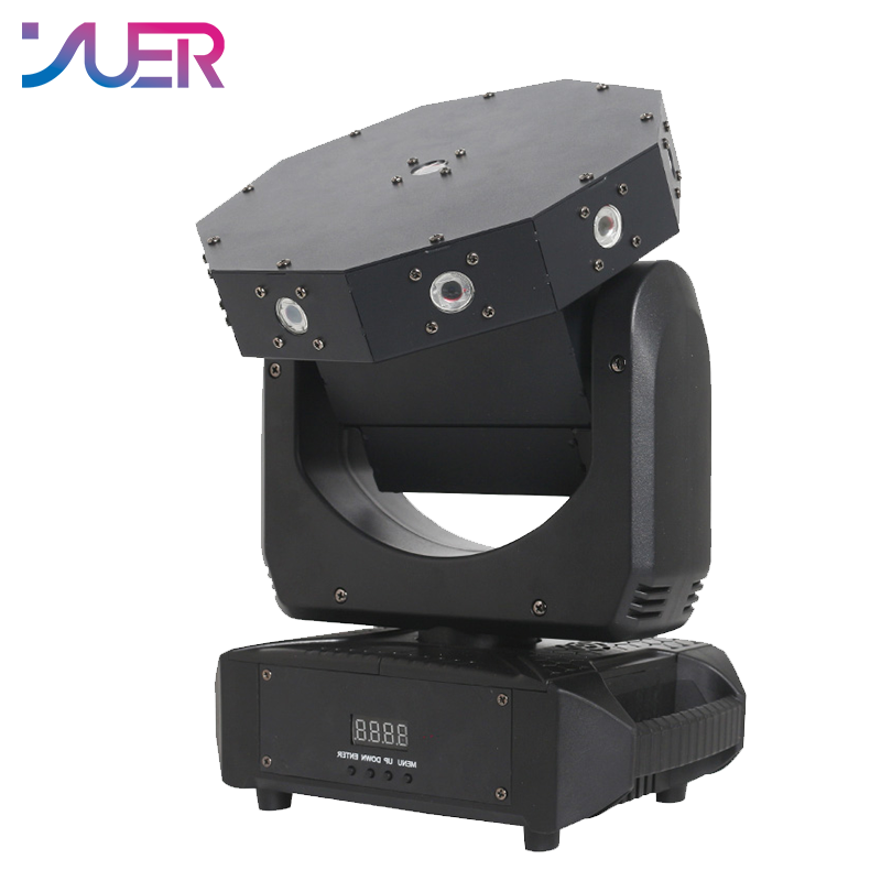 YUER NEW LED 1X50MW Green +9x150MW Red Moving Head Laser Light Z-axis With Stepless Rotation Voice Control Master-slave DMX512 For DJ Disco Party Bar Club Wedding