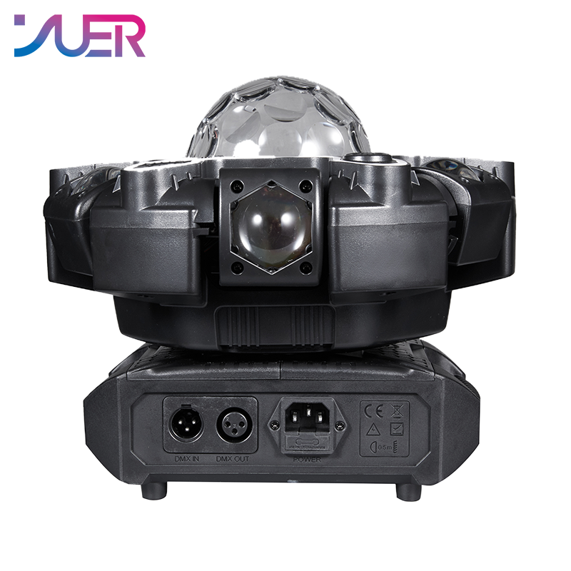 YUER 6x10w RGBW Beam 6-Arm Super Magic Ball Donkey Kong Moving Head Effect Light With Iridescent Light Strips White/Gold Strobe RG Laser Effect DMX512 Sound Control For DJ Disco Bar KTV