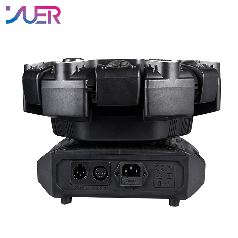YUER 10x10w RGBW Beam 6-Arm Super Bee Eye Donkey Kong Moving Head Effect Light With Iridescent Light Strips White/Gold Strobe RG Laser Effect DMX512 Sound Control For DJ Disco Bar KTV