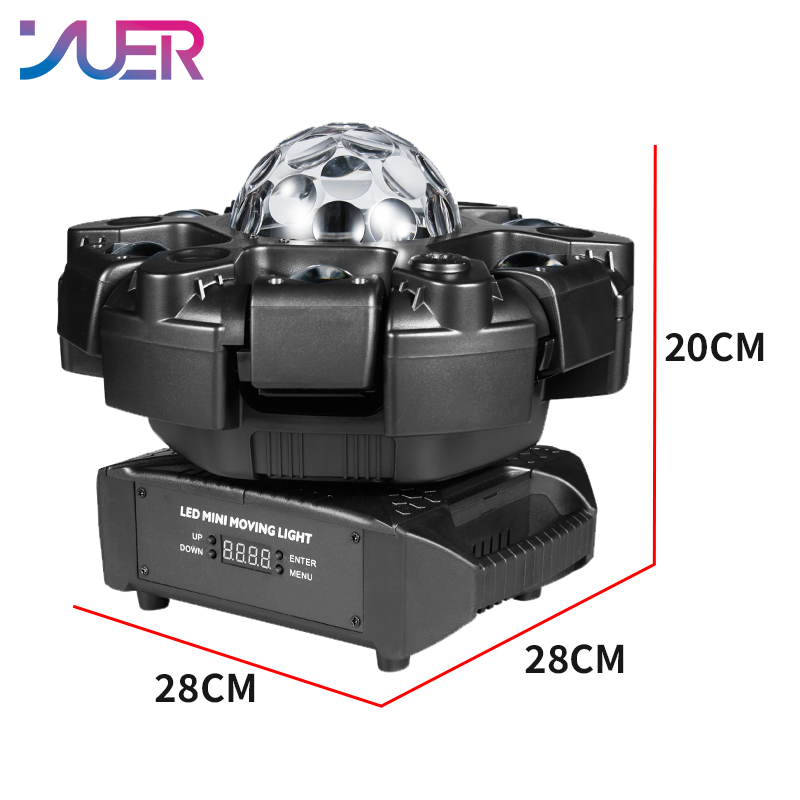 YUER 6x10W RGBW Beam Battle Shadow Six Arm Magic Ball Moving Head Effect Light With White/Gold Strobe RG Laser Kaleidoscope Effect DMX512 Sound Control For DJ Disco Bar KTV Club