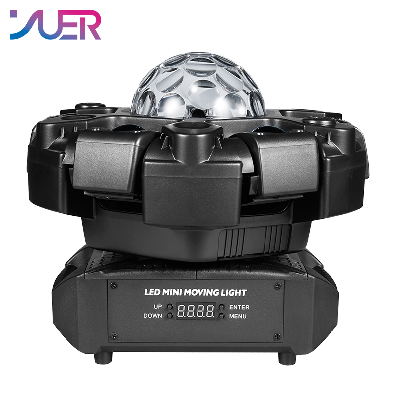 YUER 6x10W RGBW Beam Battle Shadow Six Arm Magic Ball Moving Head Effect Light With White/Gold Strobe RG Laser Kaleidoscope Effect DMX512 Sound Control For DJ Disco Bar KTV Club