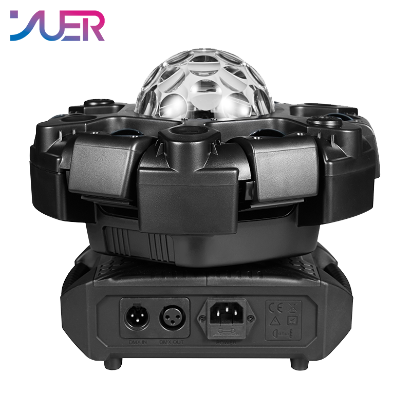 YUER 6x10W RGBW Beam Battle Shadow Six Arm Magic Ball Moving Head Effect Light With White/Gold Strobe RG Laser Kaleidoscope Effect DMX512 Sound Control For DJ Disco Bar KTV Club
