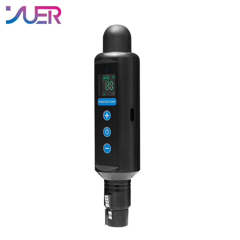 YUER New Super 2.4G Wireless DMX512 Transmitter Display Detachable Antenna + Super 2.4G Wireless DMX512 Receiver Battery Power Display For DJ Disco Party Bar Wedding Stage Lighting