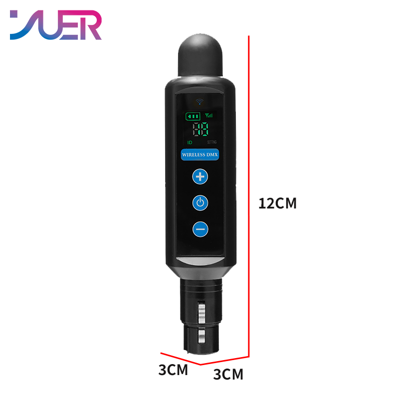 YUER New Super 2.4G Wireless DMX512 Transmitter Display Detachable Antenna + Super 2.4G Wireless DMX512 Receiver Battery Power Display For DJ Disco Party Bar Wedding Stage Lighting