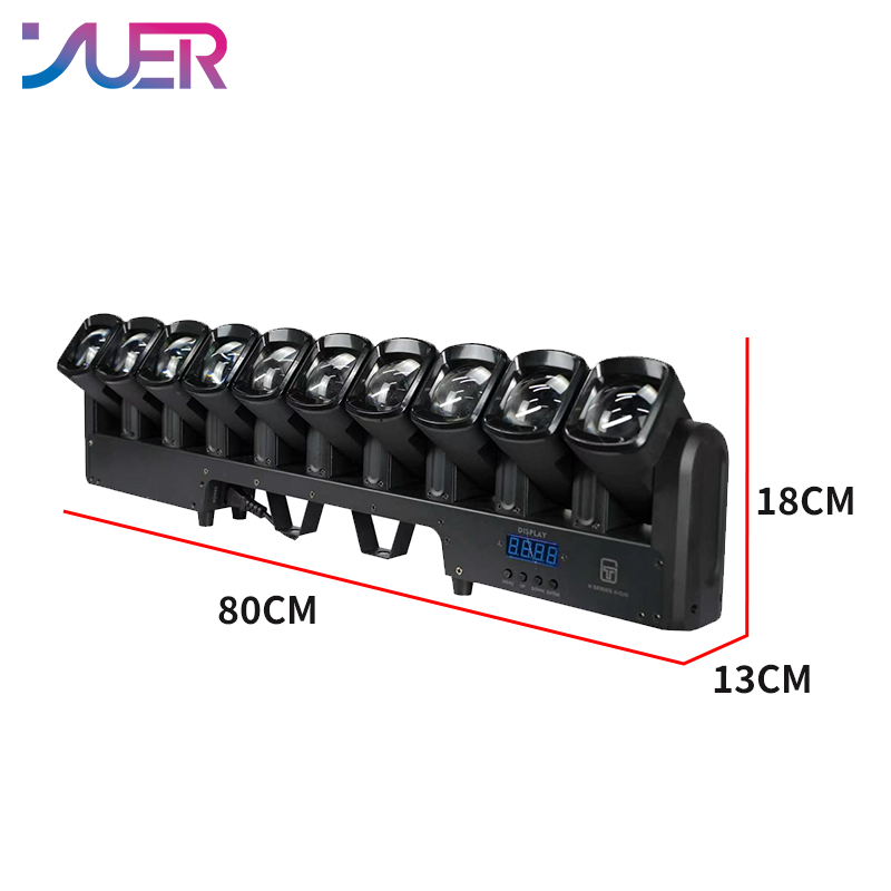 YUER 10X40W LED RGBW 4in1 Swing Beam 10 Head Moving Head Light DMX512 For DJ Disco Bar Live Show Concert Stage Lighting