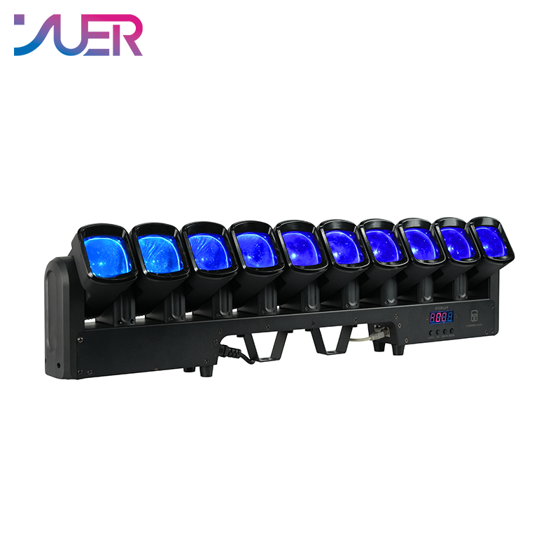 YUER 10X40W LED RGBW 4in1 Swing Beam 10 Head Moving Head Light DMX512 For DJ Disco Bar Live Show Concert Stage Lighting