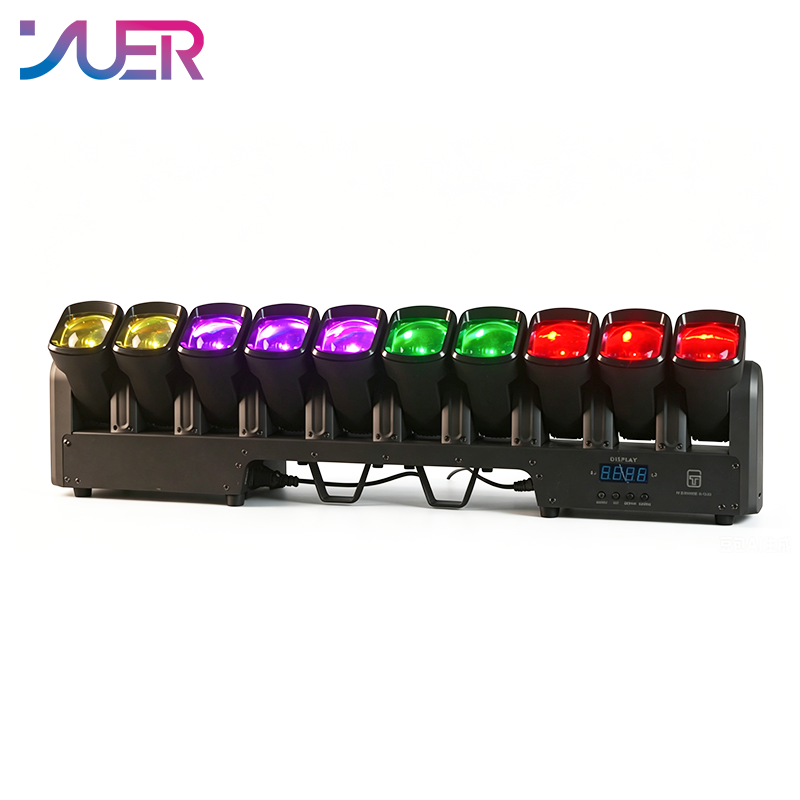 YUER 10X40W LED RGBW 4in1 Swing Beam 10 Head Moving Head Light DMX512 For DJ Disco Bar Live Show Concert Stage Lighting