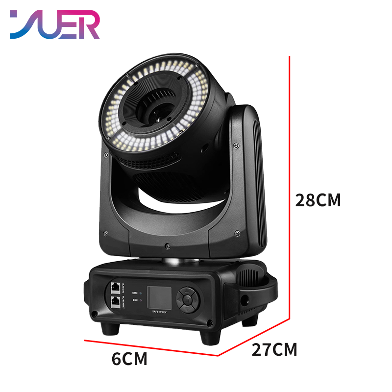 YUER 5W Moving Head Animation Laser Light with 96pcs 5050 RGB + 96x1W 3030 White Auxiliary Light Wash Effect DMX512 Control For DJ Disco Party Bar Club Wedding Stage Lighting
