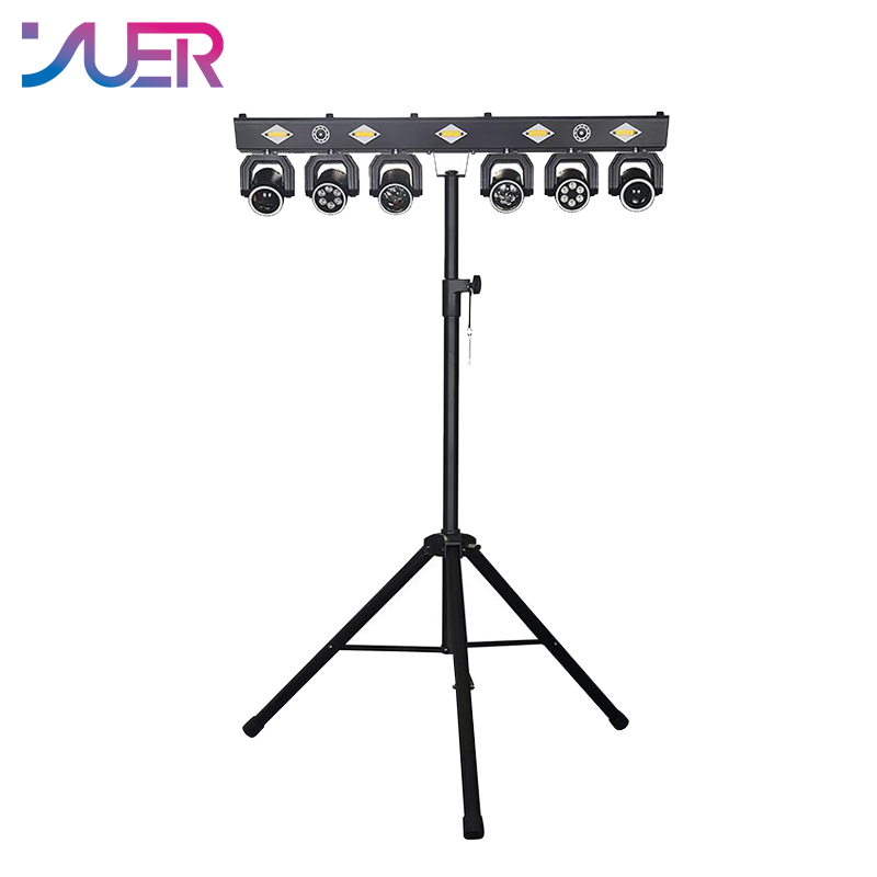 YUER 14x3W +12x4W RGBW +5x10W Gold Strobe Mini 6 Head Moving Head Rack Light With RG Laser Beam Bee Eye Wash 14pcs iridescent light strips Effect DMX512 For DJ Disco Party Bar Club Wedding Stage Lighting