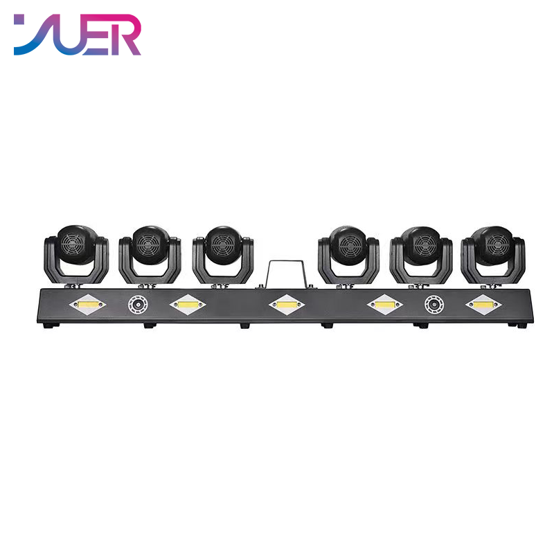 YUER 14x3W +12x4W RGBW +5x10W Gold Strobe Mini 6 Head Moving Head Rack Light With RG Laser Beam Bee Eye Wash 14pcs iridescent light strips Effect DMX512 For DJ Disco Party Bar Club Wedding Stage Lighting
