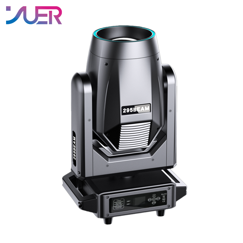 YUER 295W Bulb Moving Head Light With Ring Double Prisms 8+16+24 Prisms Rainbow Frost Effect DMX512 Control For DJ Disco Party Bar Club Wedding Stage Lighting