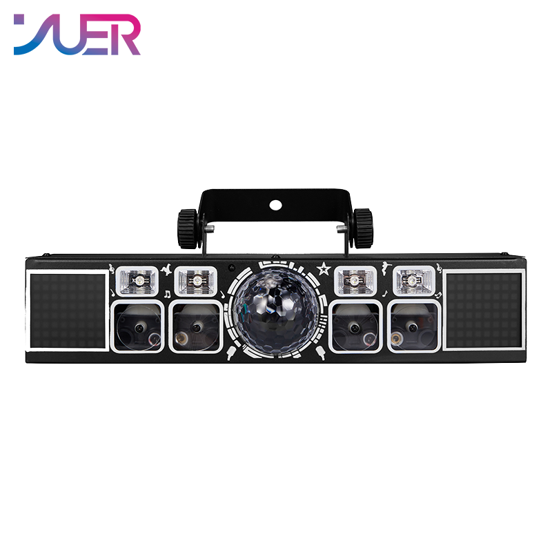 YUER 3x3W RGB +4Pcs 3x3W White/UV +64x0.3W 5050 LED Bracket Light Wash Magic Ball Effect DMX512 Remote Control For DJ Disco Party Bar Club Wedding Stage Lighting