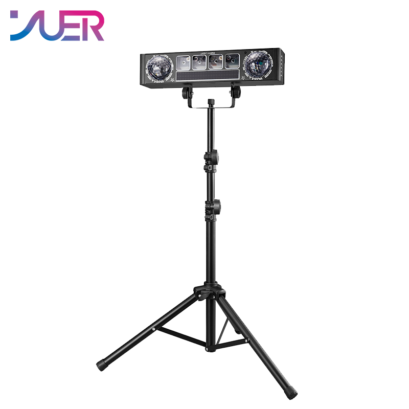 YUER 2Pcs 3x3W RGB +78Pcs 5050 LED Bracket Light With RGB Laser Wash Magic Ball Effect DMX512 Remote Control For DJ Disco Party Bar Club Wedding Stage Lighting