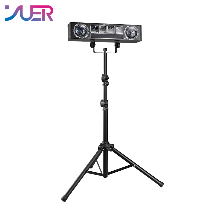 YUER 2Pcs 3x3W RGB +78Pcs 5050 LED Bracket Light With RGB Laser Wash Magic Ball Effect DMX512 Remote Control For DJ Disco Party Bar Club Wedding Stage Lighting