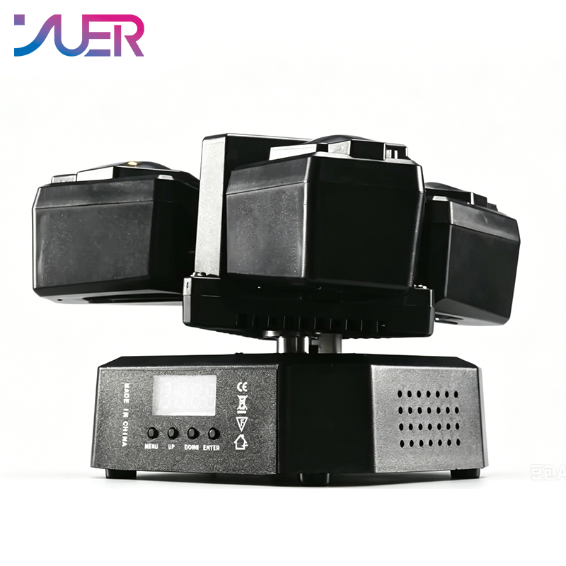 YUER™ 3x3W Red +3x3W Green +3x3W Blue +3x3W White +3x10W Golden Strobe +Green Laser Dynamic 3-Arm Light Beam Laser Strobe Effect DMX512 For DJ Disco Party Bar Club Wedding Stage Lighting