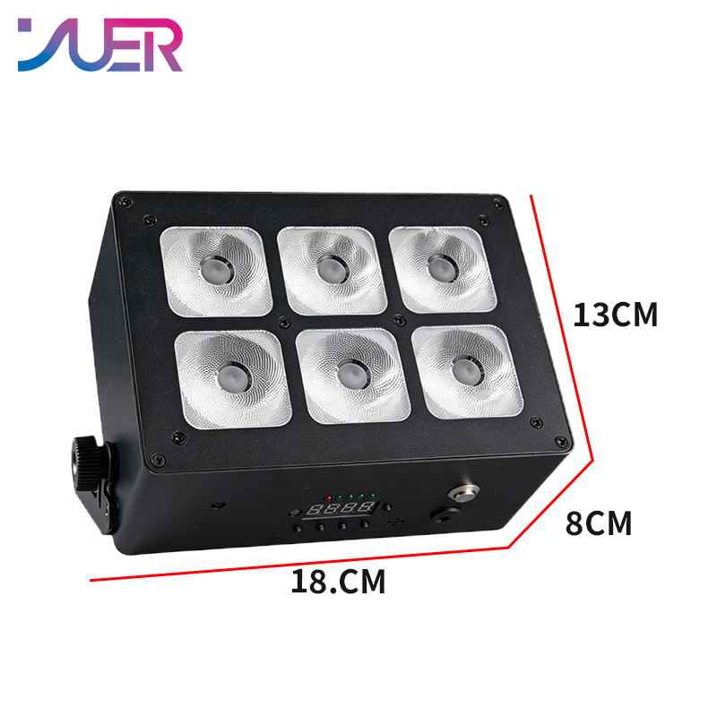 YUER 6x18W RGBWAUV 6in1 Battery Par Light Wash Effect DMX512 Sound Remote Control For DJ Disco Party Bar Club Wedding Stage Effect Lighting